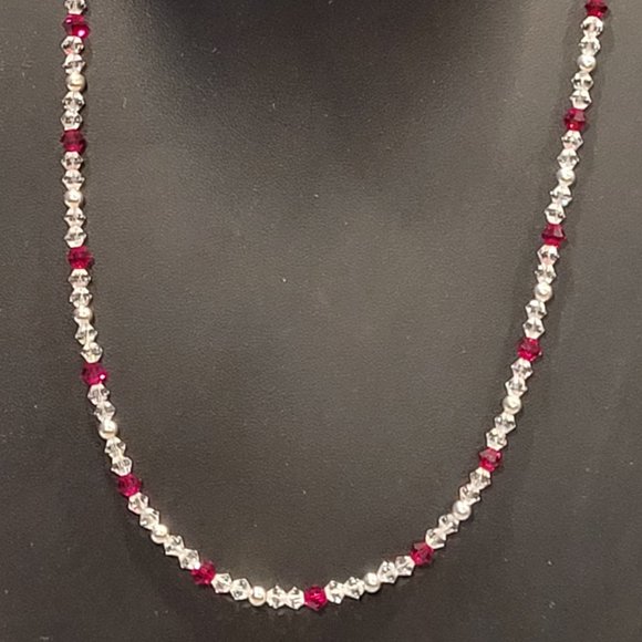 Crystal and Sterling Silver Necklace and Earrings Set - Picture 3 of 9